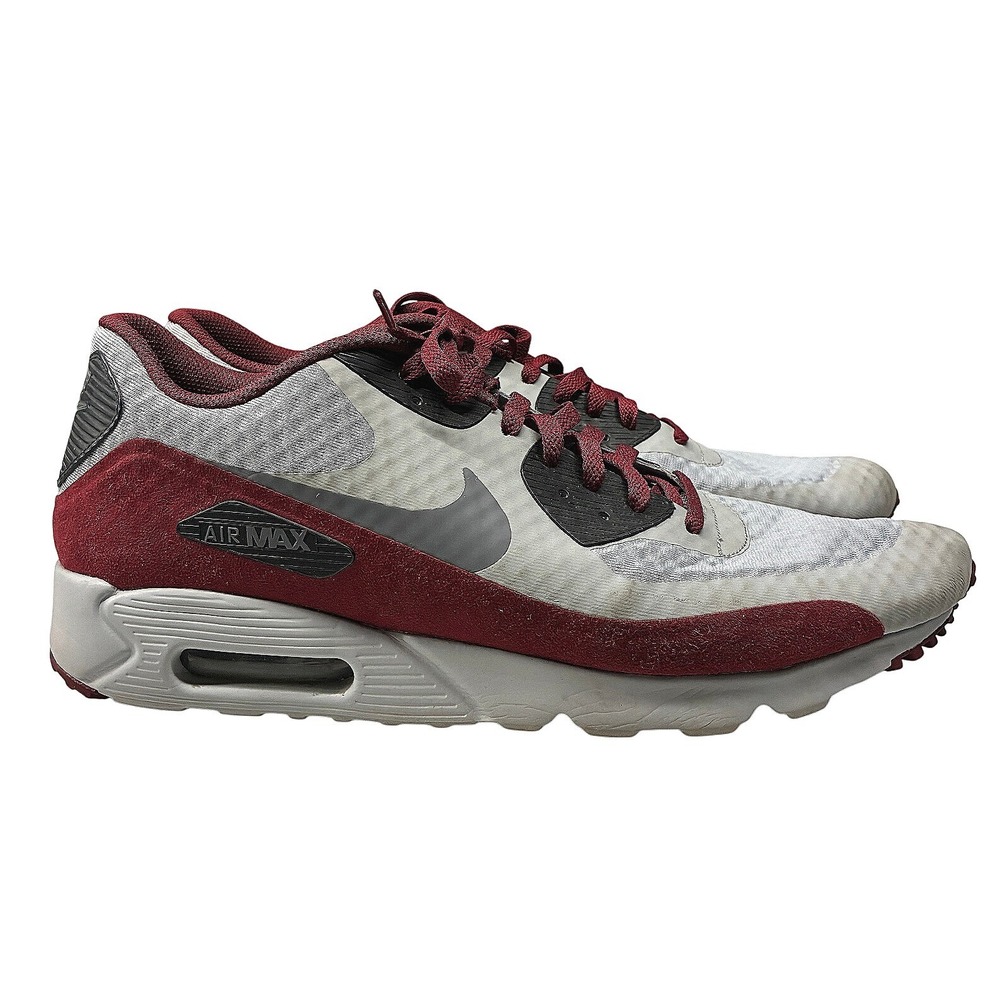 Nike Men's 15 Air Max 90 Ultra Essential Wolf Grey Team Red Running Sneakers